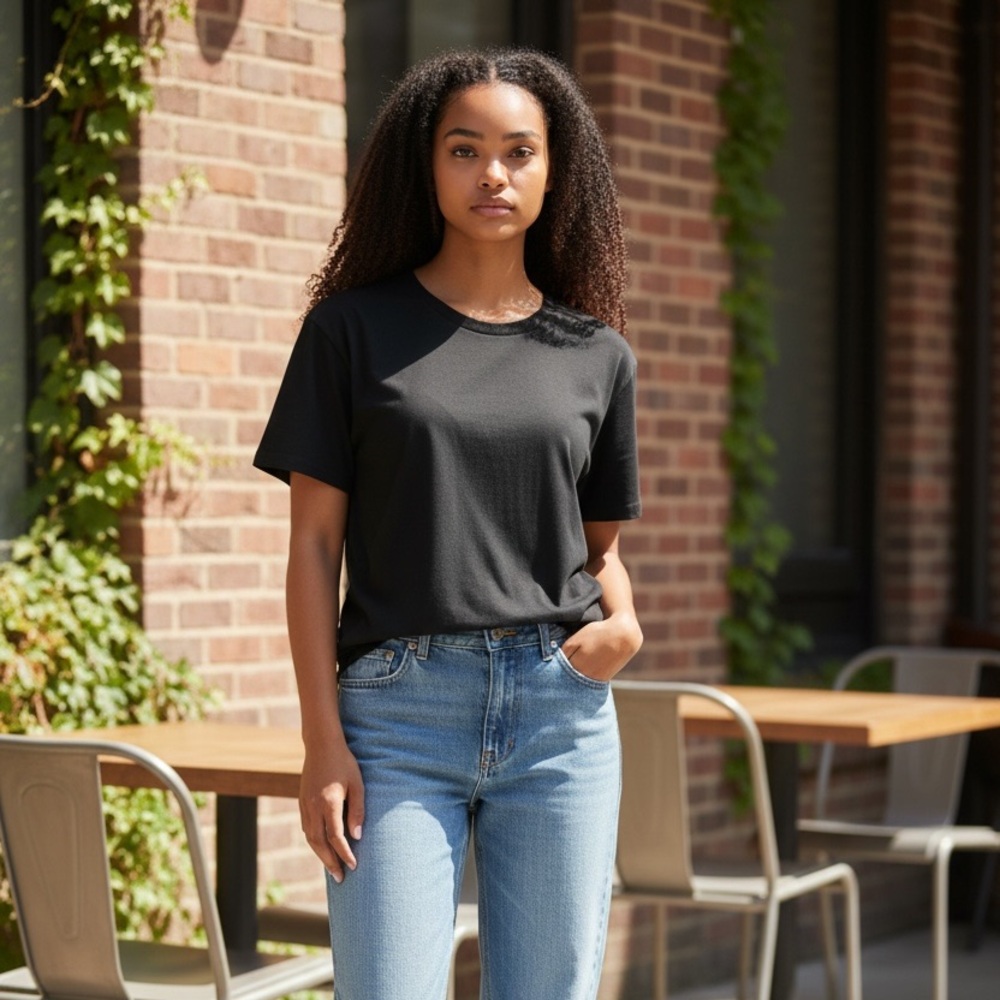 J. Crew Girlfriend Black Tee